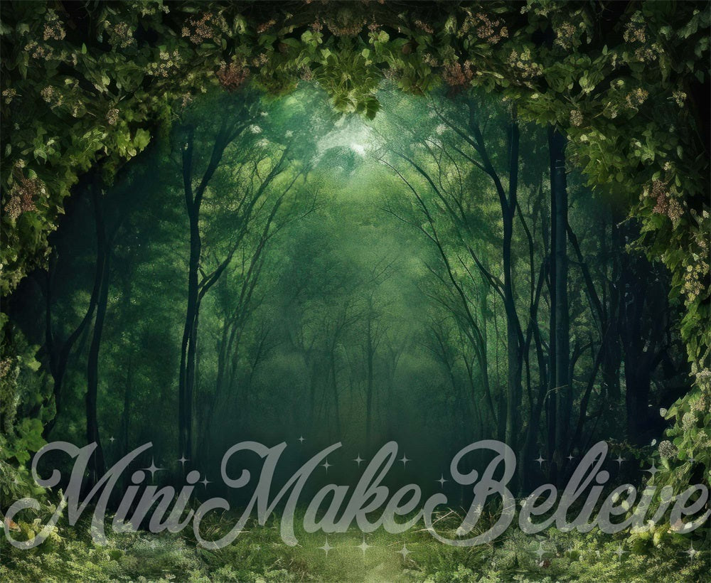 Kate Nature Mur Vert Forêt Arbres Toile de fond conçue par Mini MakeBelieve - Kate Backdrop FR