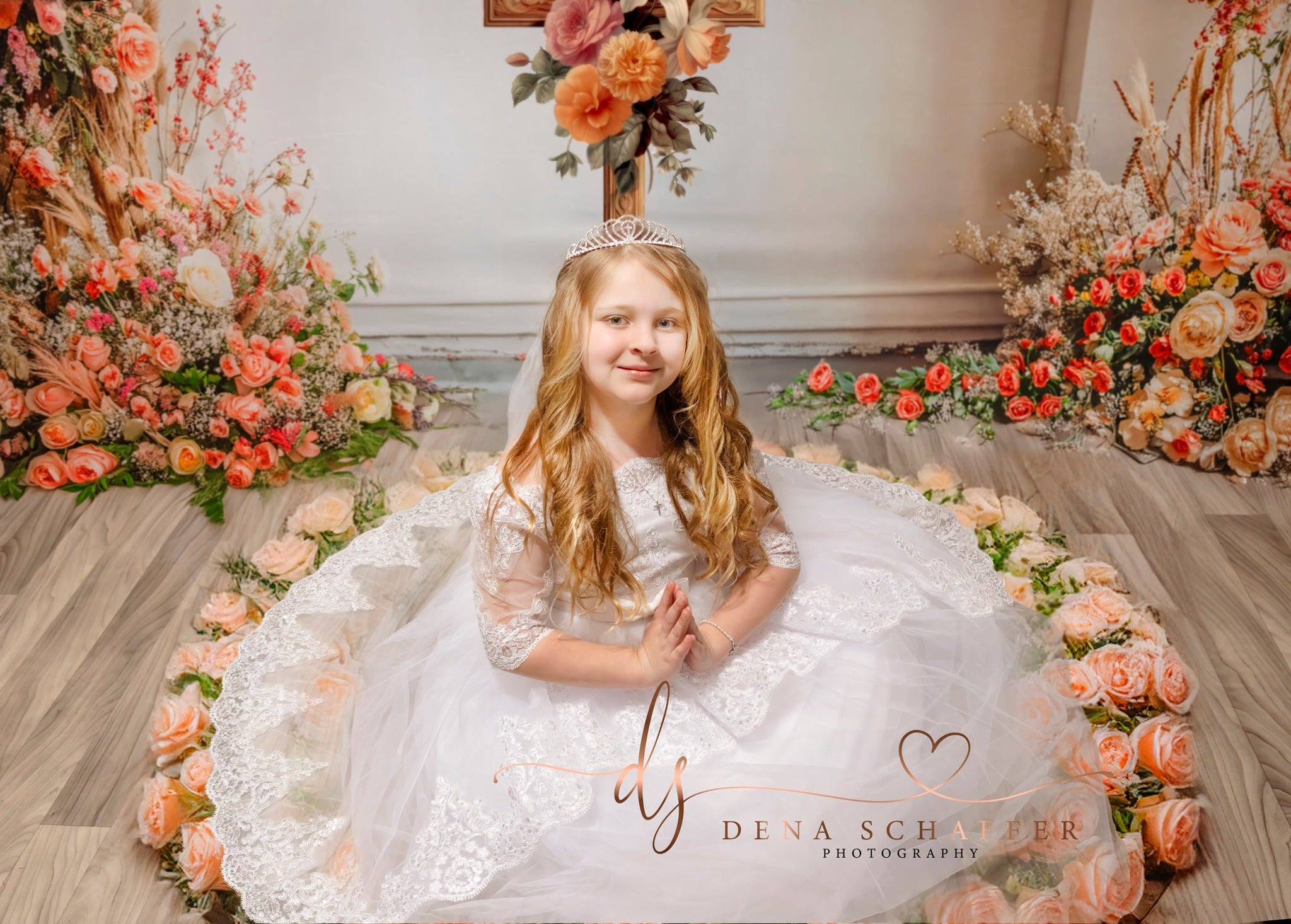 Kate Printemps Mariage Fleurs Blanc Arche Toile de fond conçue par Emetselch - Kate Backdrop FR