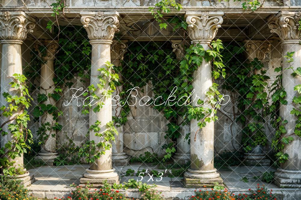 Kate Colonnes antiques Lierre Vignes Jardin Toile de fond conçue par Emetselch - Kate Backdrop FR