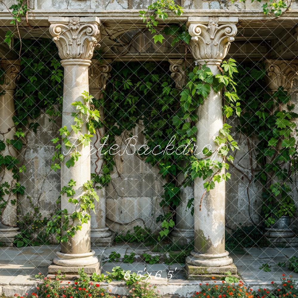 Kate Colonnes antiques Lierre Vignes Jardin Toile de fond conçue par Emetselch - Kate Backdrop FR