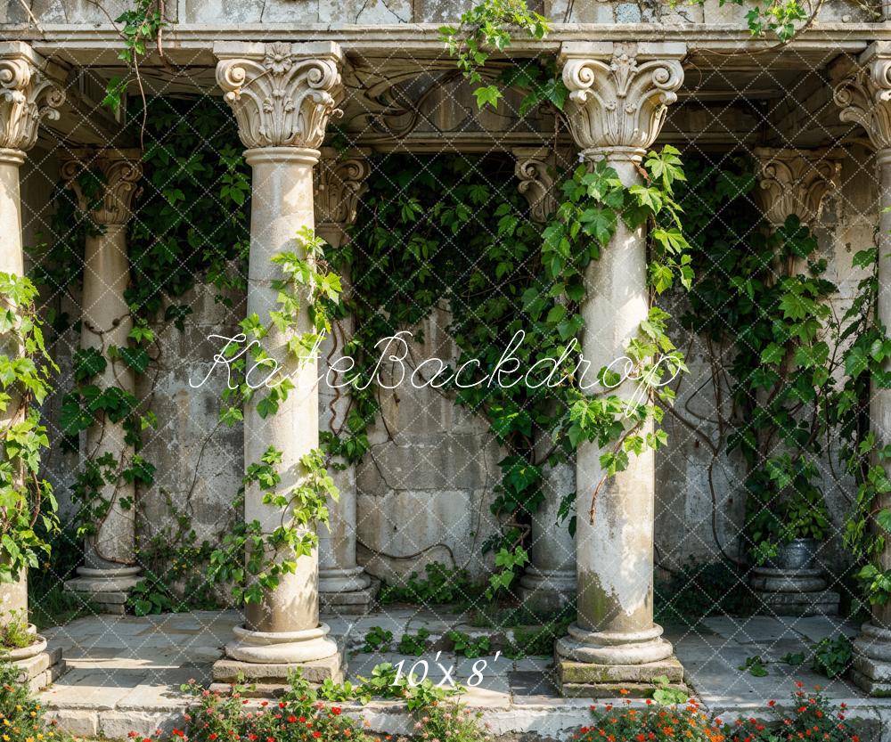 Kate Colonnes antiques Lierre Vignes Jardin Toile de fond conçue par Emetselch - Kate Backdrop FR