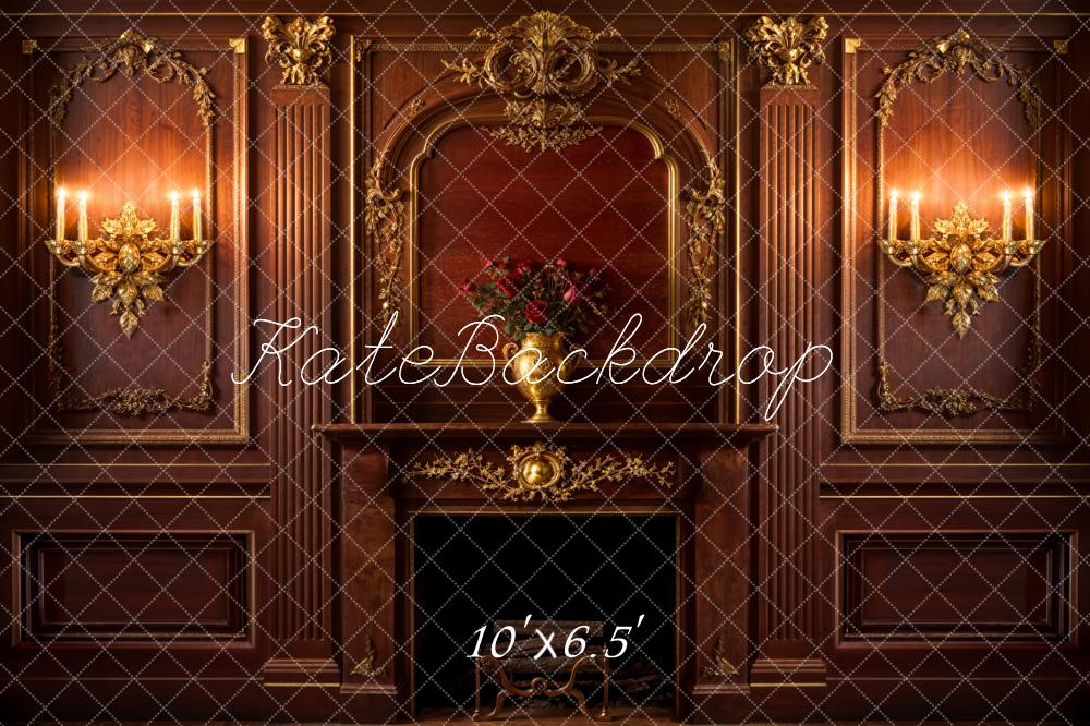 Kate Doré foncé Cheminée Mur Rétro Toile de fond conçue par Emetselch - Kate Backdrop FR