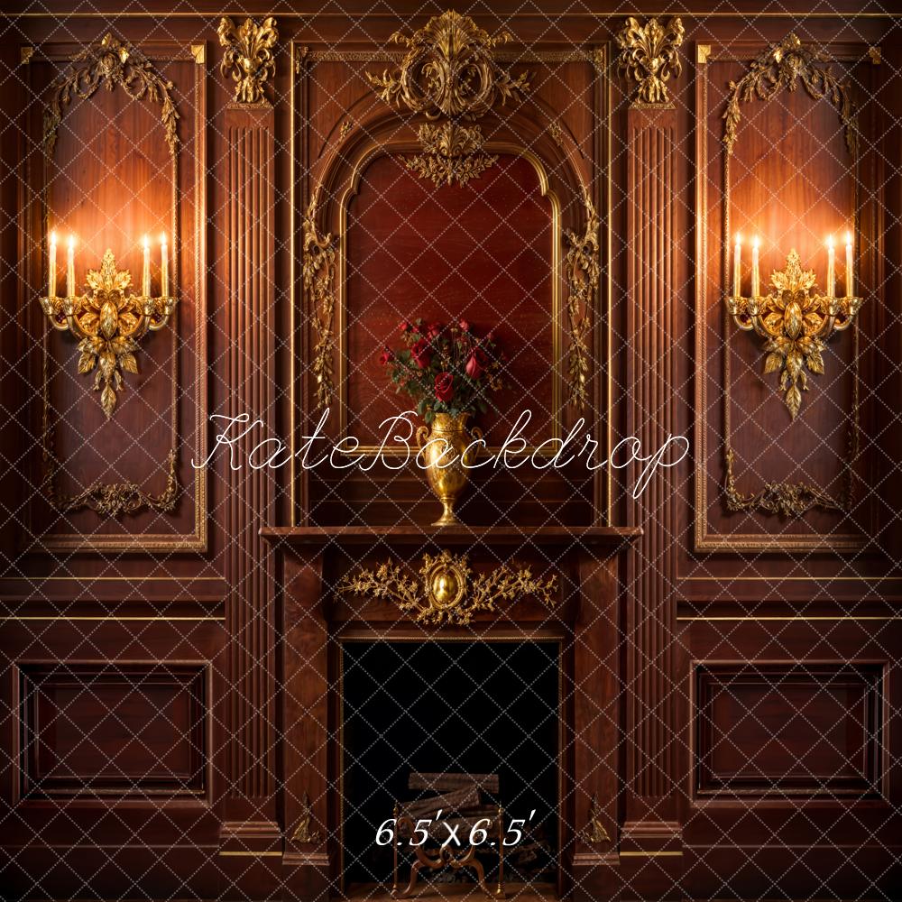 Kate Doré foncé Cheminée Mur Rétro Toile de fond conçue par Emetselch - Kate Backdrop FR