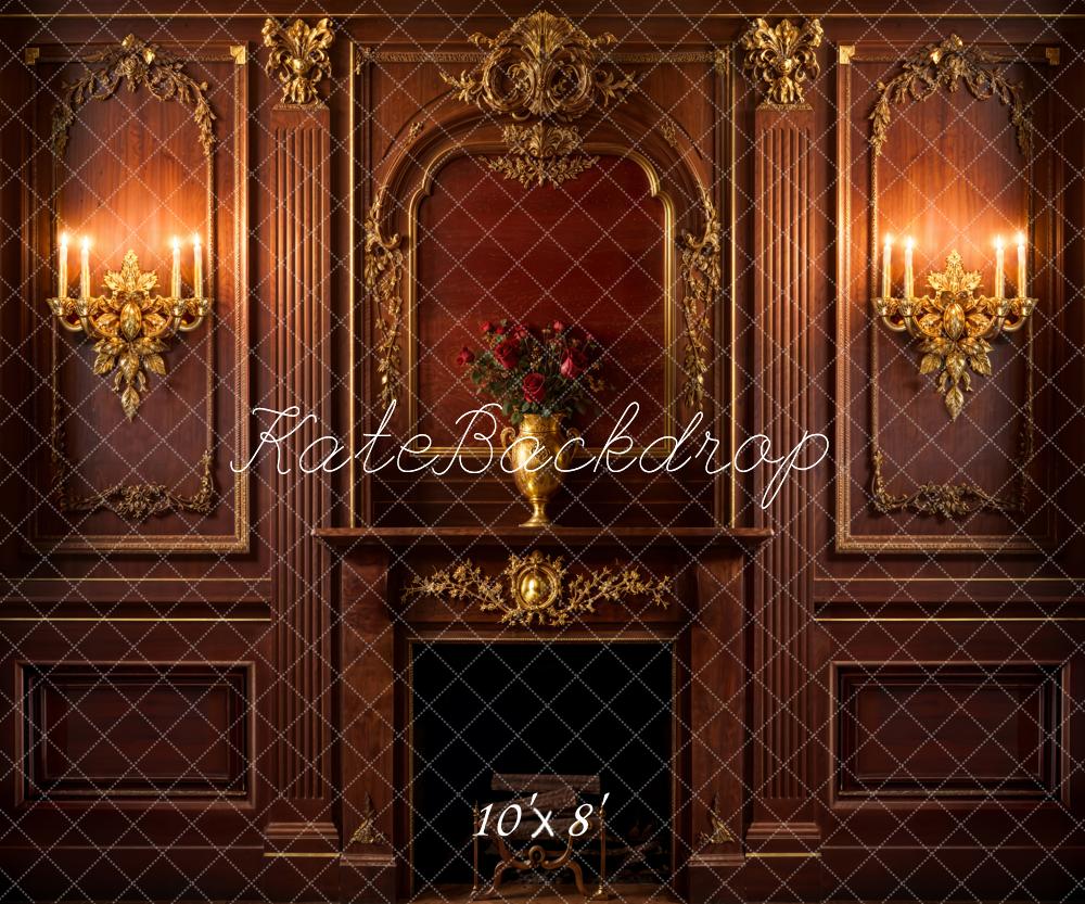 Kate Doré foncé Cheminée Mur Rétro Toile de fond conçue par Emetselch - Kate Backdrop FR