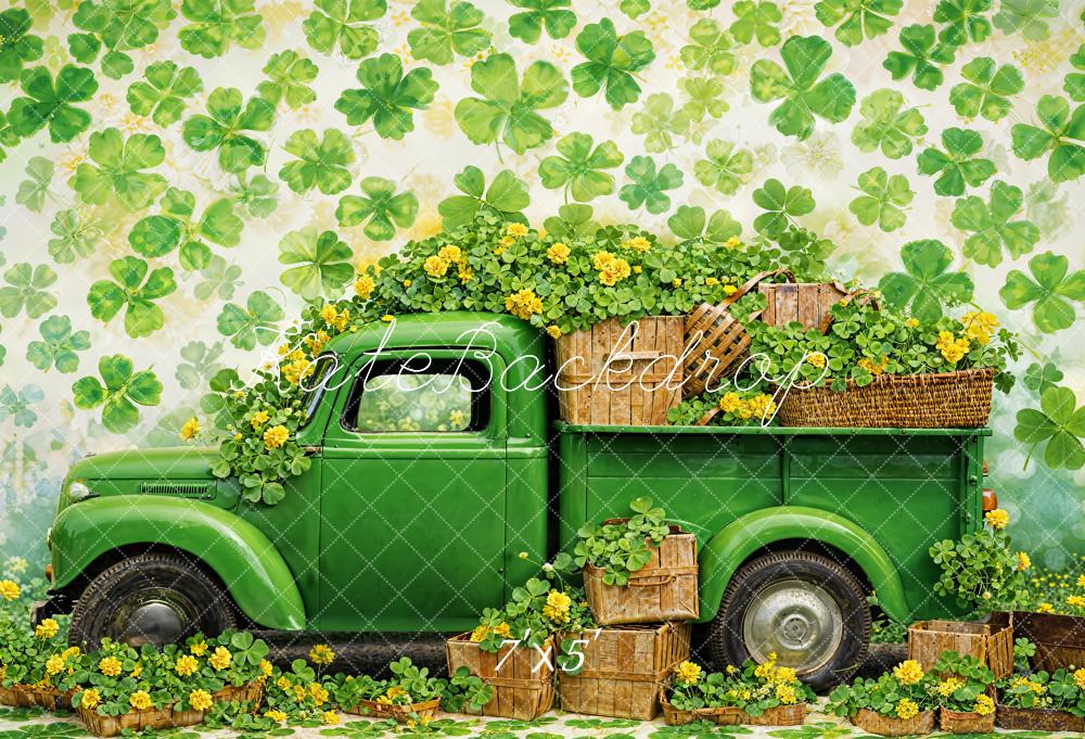 Kate La Saint-Patrick Trèfle vert Camion Toile de fond conçue par Chain Photographie - Kate Backdrop FR