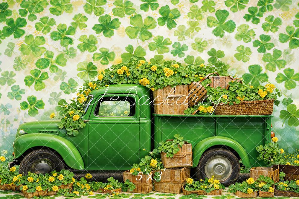 Kate La Saint-Patrick Trèfle vert Camion Toile de fond conçue par Chain Photographie - Kate Backdrop FR