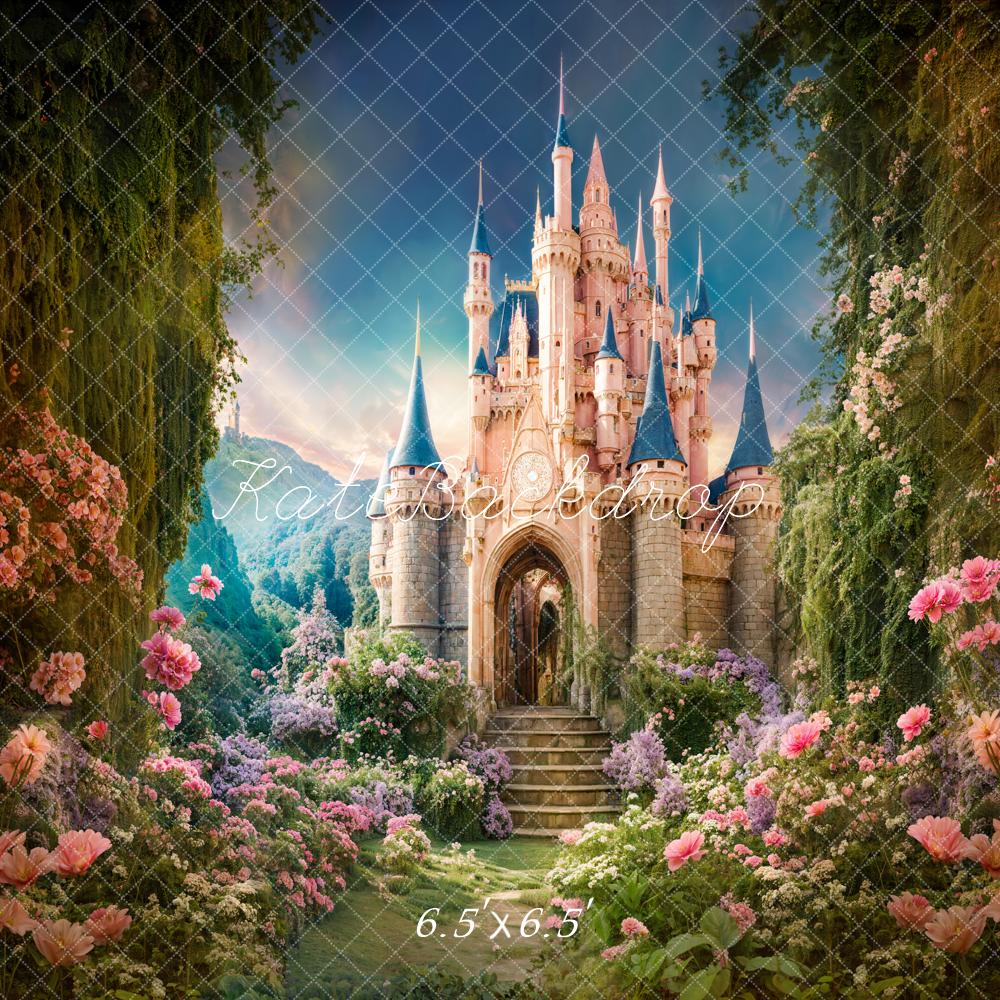 Kate Printemps Fantaisie Forêt Fleur Château Toile de fond conçue par Chain Photographie - Kate Backdrop FR