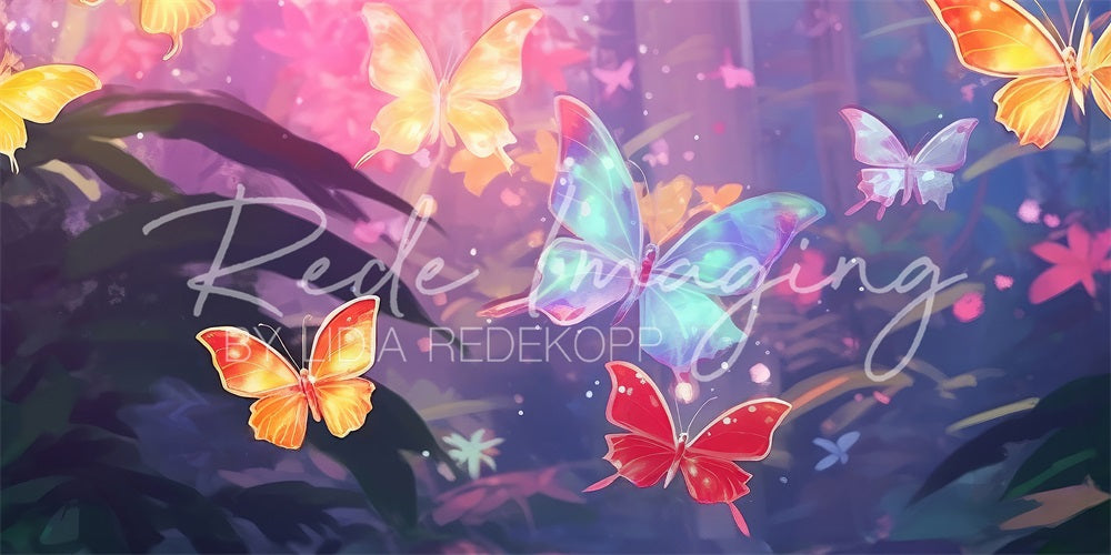 Kate Tropical Papillons Onirique Toile de fond conçue par Lidia Redekopp - Kate Backdrop FR