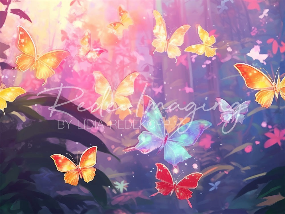 Kate Tropical Papillons Onirique Toile de fond conçue par Lidia Redekopp - Kate Backdrop FR