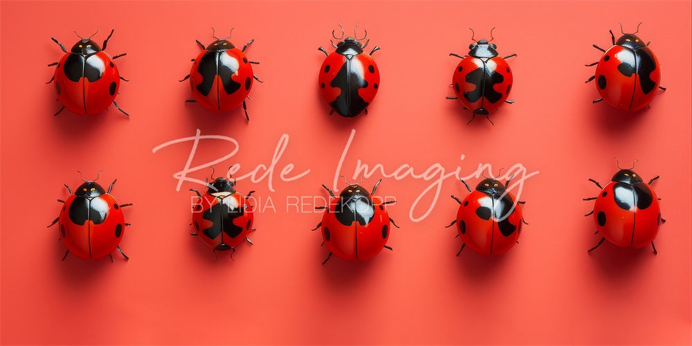 Kate Coccinelles Nature Rouge Toile de fond conçue par Lidia Redekopp - Kate Backdrop FR