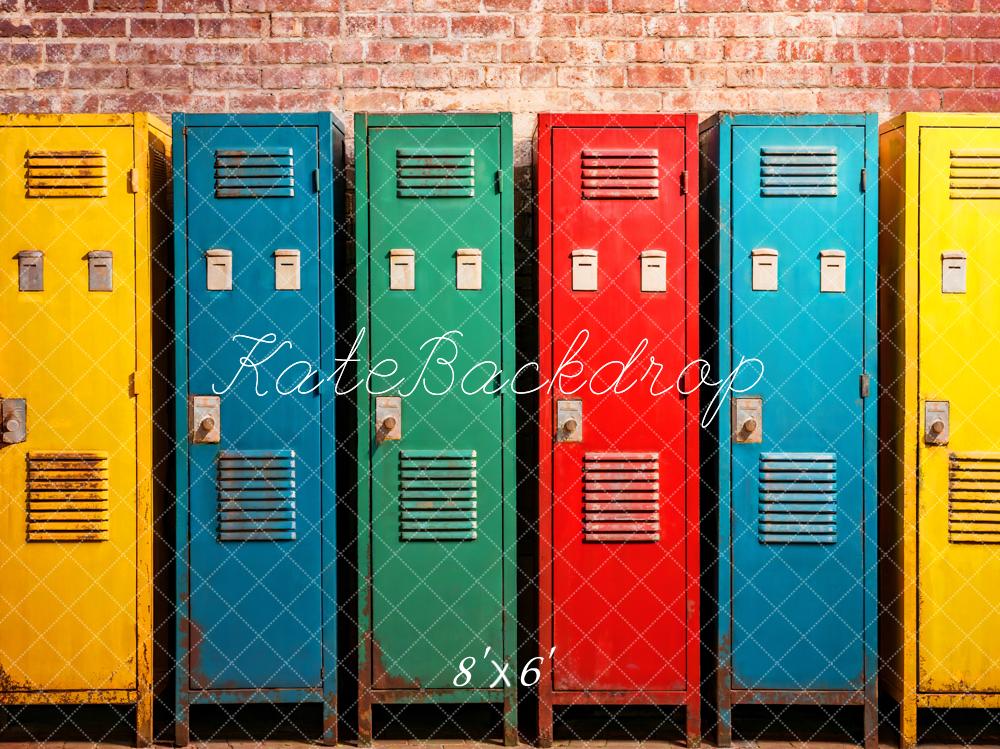 Kate Coloré École Salle de sport Casiers Toile de fond conçue par Emetselch - Kate Backdrop FR