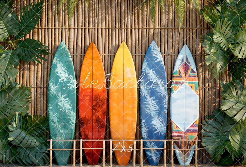 Kate Été Coloré Planches de surf Plantes Toile de fond conçue par Emetselch