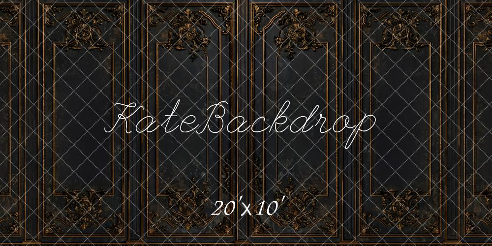 Kate Sombre Mur Rétro Noir Doré Élégant Toile de fond conçue par Kate Image - Kate Backdrop FR