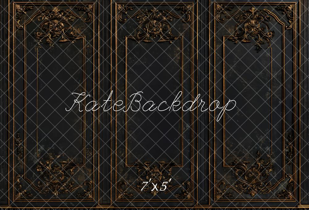 Kate Sombre Mur Rétro Noir Doré Élégant Toile de fond conçue par Kate Image - Kate Backdrop FR