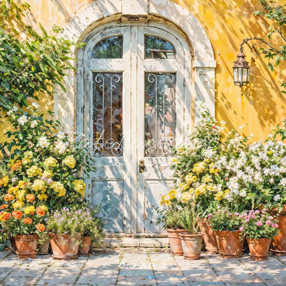 Kate Printemps Ensoleillé Fleurs Jaune Mur Porte Toile de fond conçue par GQ - Kate Backdrop FR