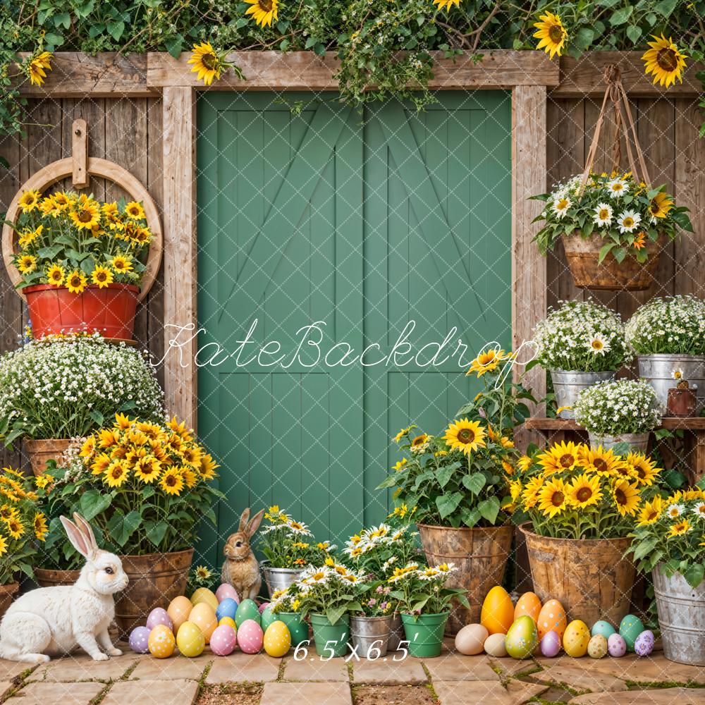 Kate Pâques Œufs Lapin Tournesol Porte Toile de fond conçue par Emetselch - Kate Backdrop FR
