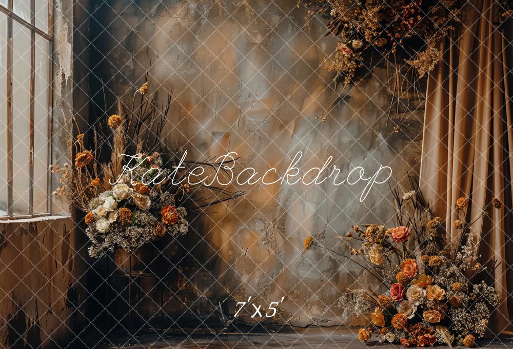 Kate Bohème Abstrait Fleur séchée Rideau Brun Toile de fond conçue par Emetselch - Kate Backdrop FR