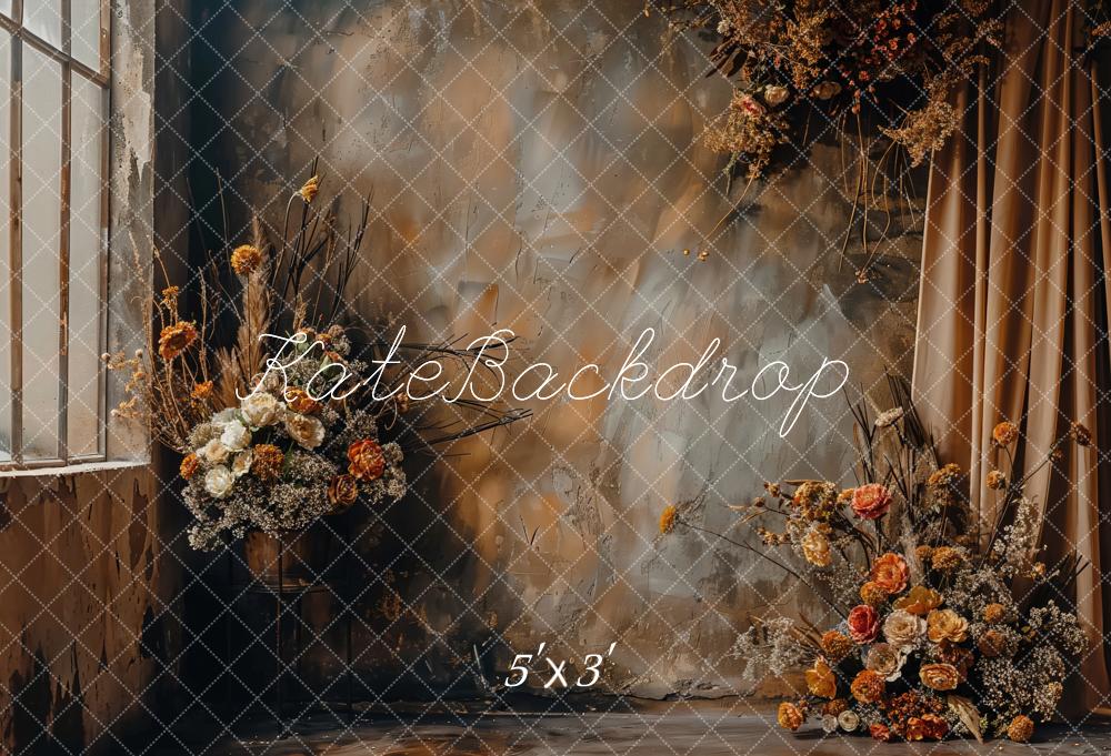 Kate Bohème Abstrait Fleur séchée Rideau Brun Toile de fond conçue par Emetselch - Kate Backdrop FR