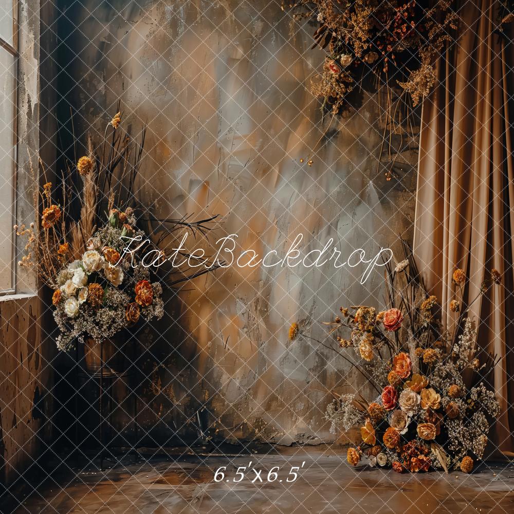 Kate Bohème Abstrait Fleur séchée Rideau Brun Toile de fond conçue par Emetselch - Kate Backdrop FR