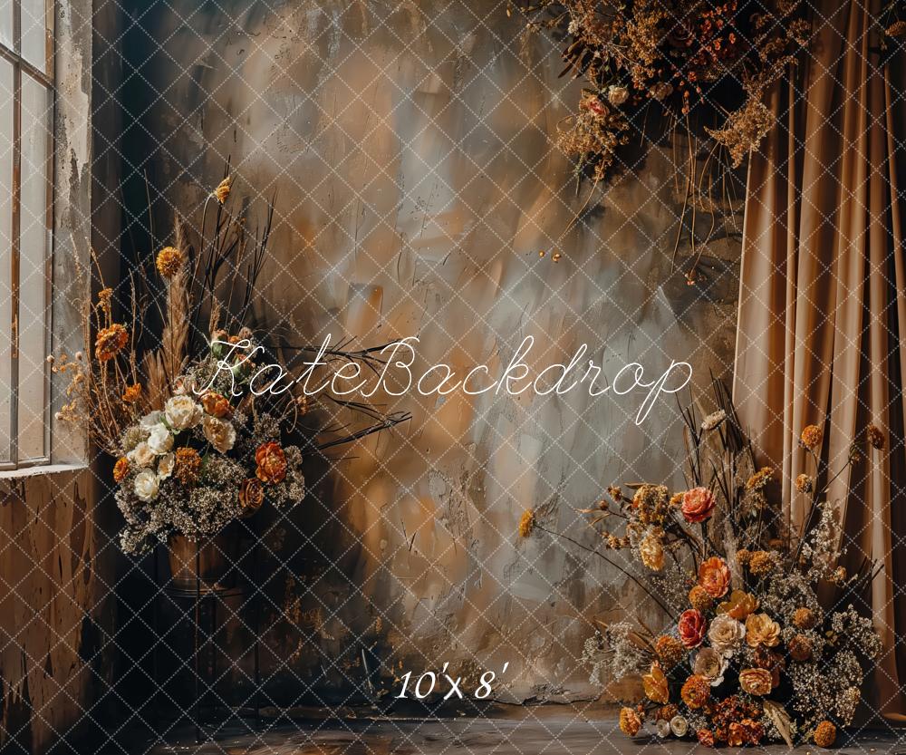 Kate Bohème Abstrait Fleur séchée Rideau Brun Toile de fond conçue par Emetselch - Kate Backdrop FR