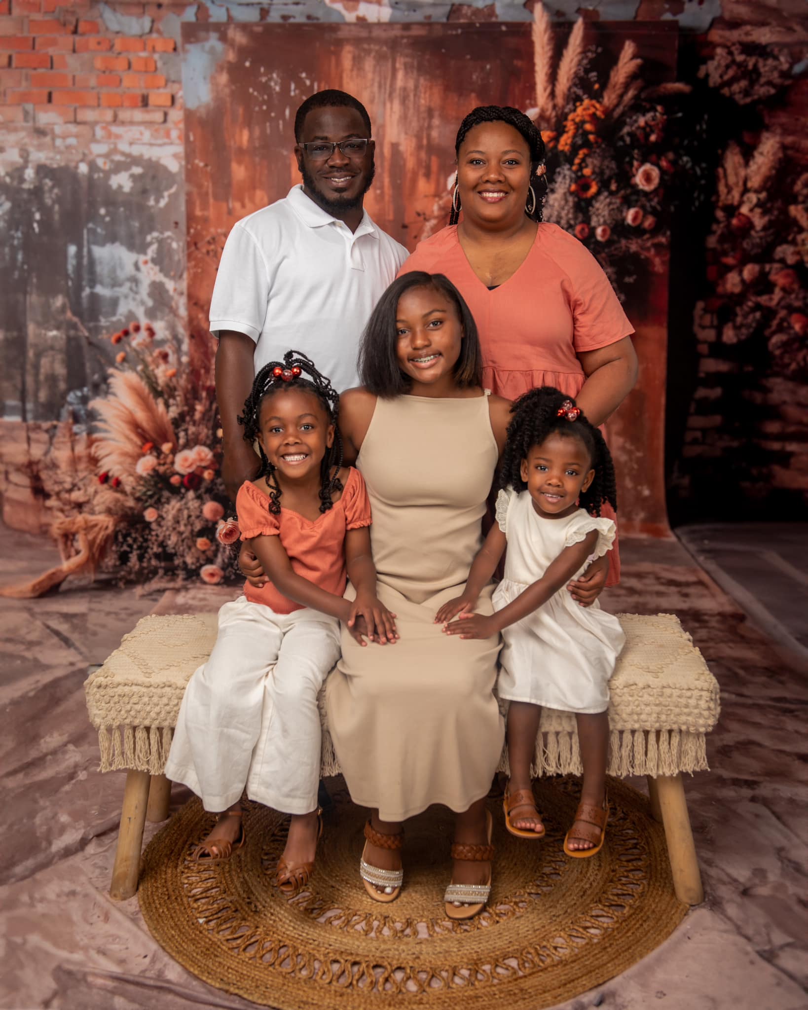 Kate Bohème Fleur séchée Vieux Brique Roseau Toile de fond conçue par Emetselch - Kate Backdrop FR