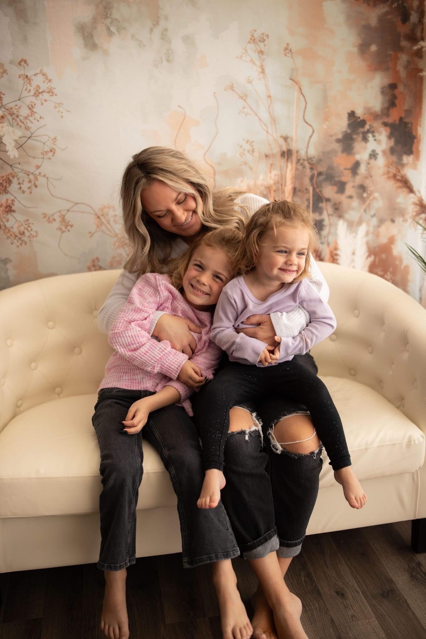 Kate Bohème Art abstrait Fleur Roseau Gris clair Toile de fond conçue par Emetselch - Kate Backdrop FR