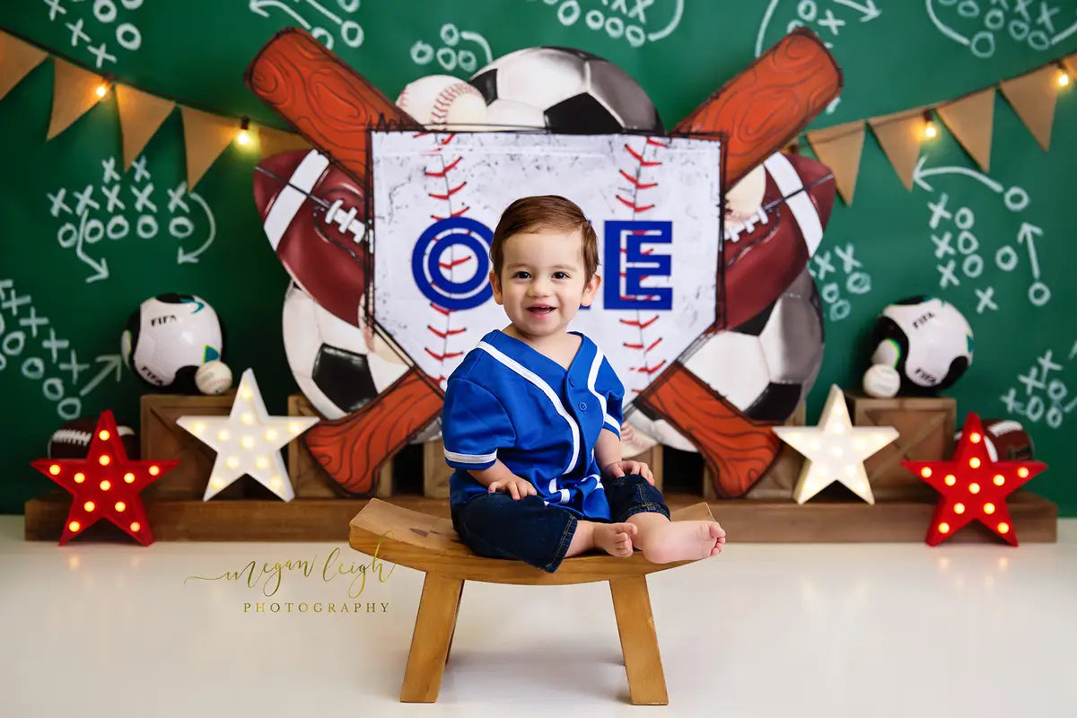 Kate Sport Parc Baseball Toile de fond conçue par Megan Leigh - Kate Backdrop FR