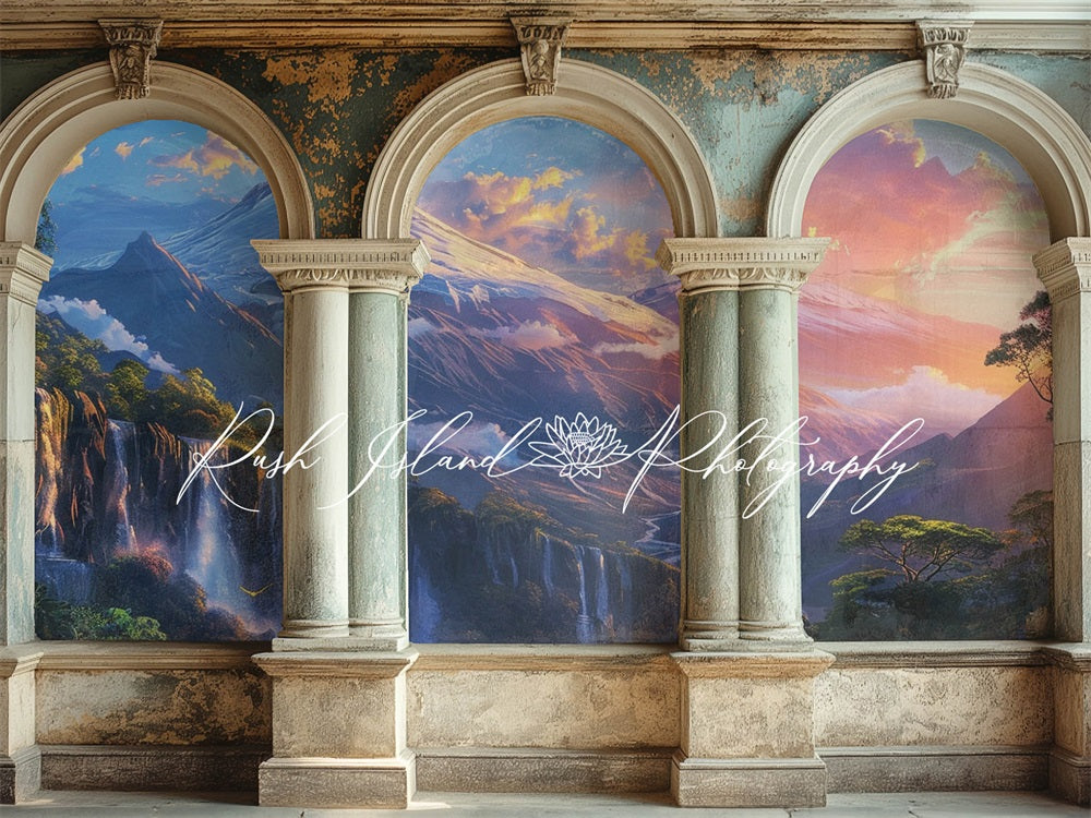 Kate Rétro Peinture Mur en arc Toile de fond conçue par Laura Bybee - Kate Backdrop FR