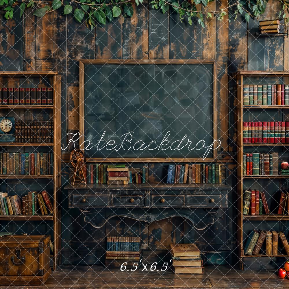 Kate Retour à l'école Tableau noir Livre Bois Toile de fond conçue par Emetselch - Kate Backdrop FR