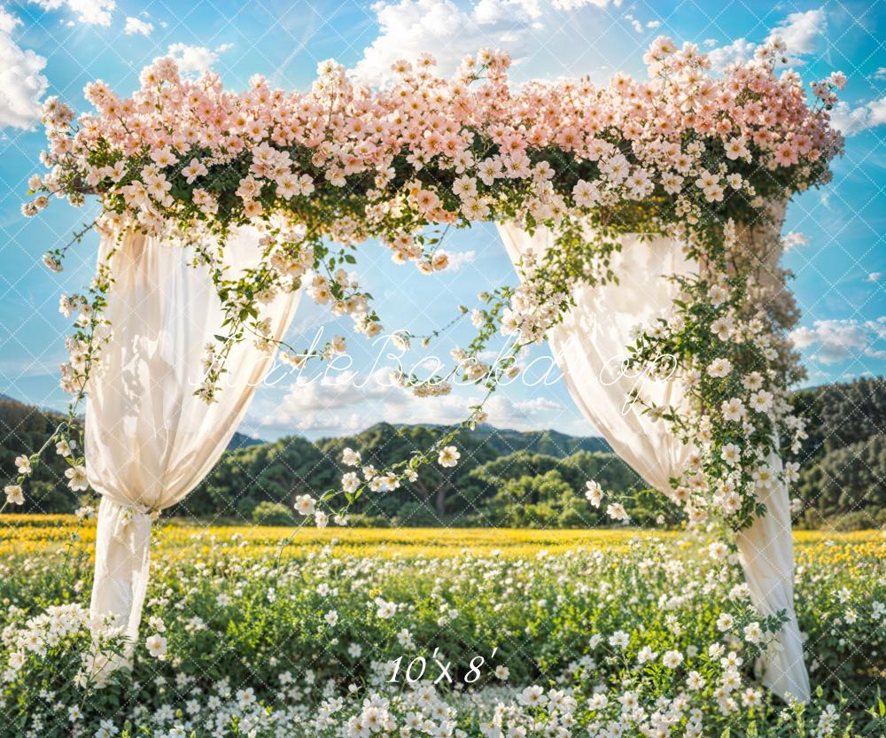 Kate Été Mariage Fleur Rideau Prairie Montagne Toile de fond conçue par Emetselch - Kate Backdrop FR