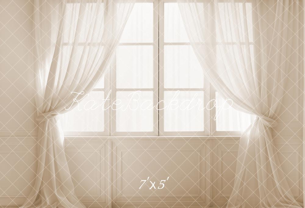 Kate Rideau Blanc Vintage Fenêtre Famille Toile de fond conçue par Emetselch - Kate Backdrop FR