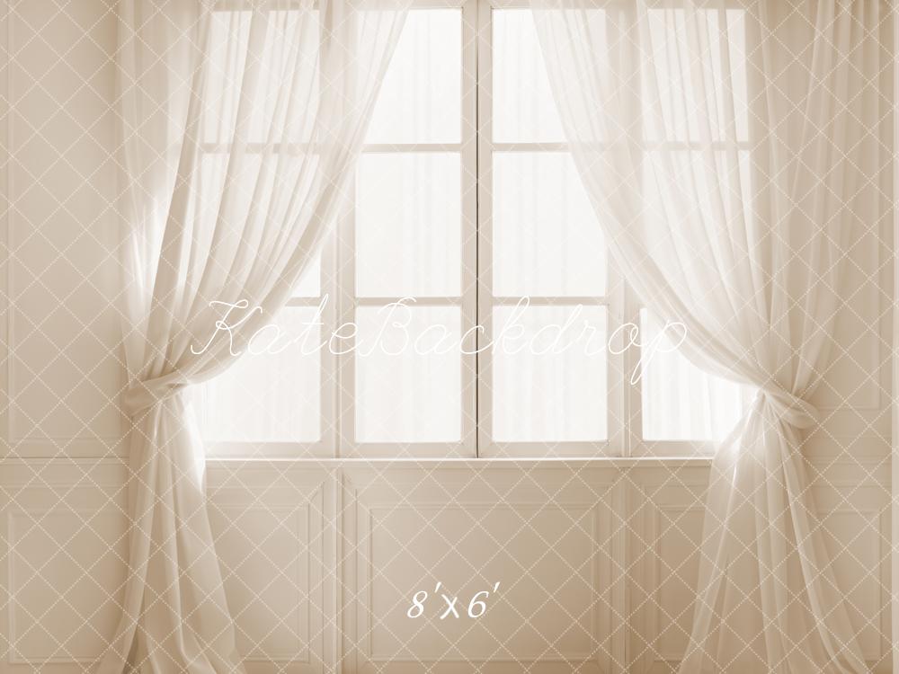 Kate Rideau Blanc Vintage Fenêtre Famille Toile de fond conçue par Emetselch - Kate Backdrop FR