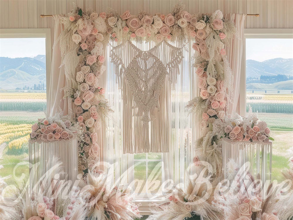Kate Fête des mères Floral Macramé Mariage Toile de fond conçue par Mini MakeBelieve - Kate Backdrop FR