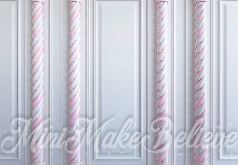Kate Rose Blanc Canne à sucre Mur Toile de fond conçue par Mini MakeBelieve - Kate Backdrop FR