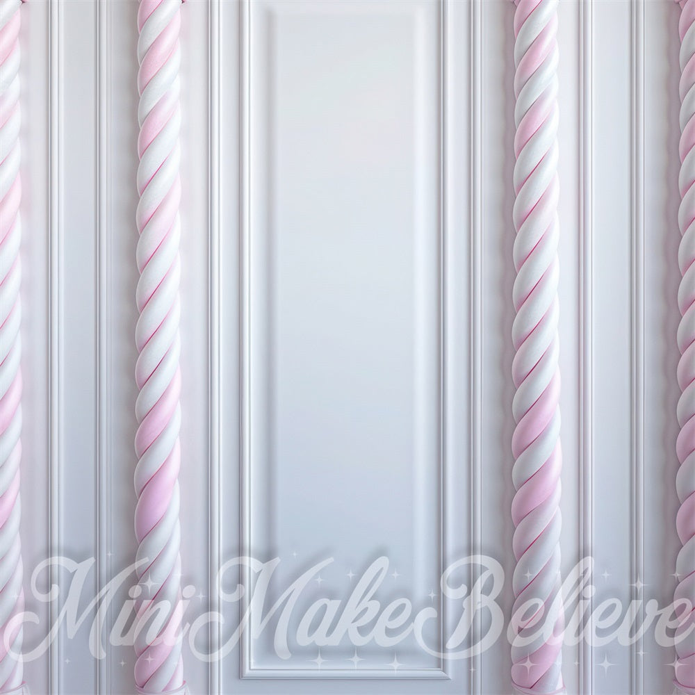 Kate Rose Blanc Canne à sucre Mur Toile de fond conçue par Mini MakeBelieve - Kate Backdrop FR