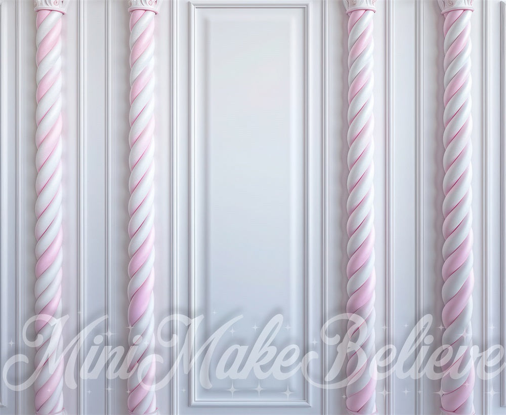 Kate Rose Blanc Canne à sucre Mur Toile de fond conçue par Mini MakeBelieve - Kate Backdrop FR