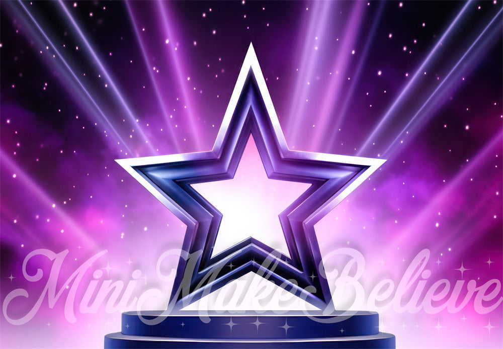 Kate Swift Scène Rock-Pop Étoile Violet Toile de fond conçue par Mini MakeBelieve - Kate Backdrop FR