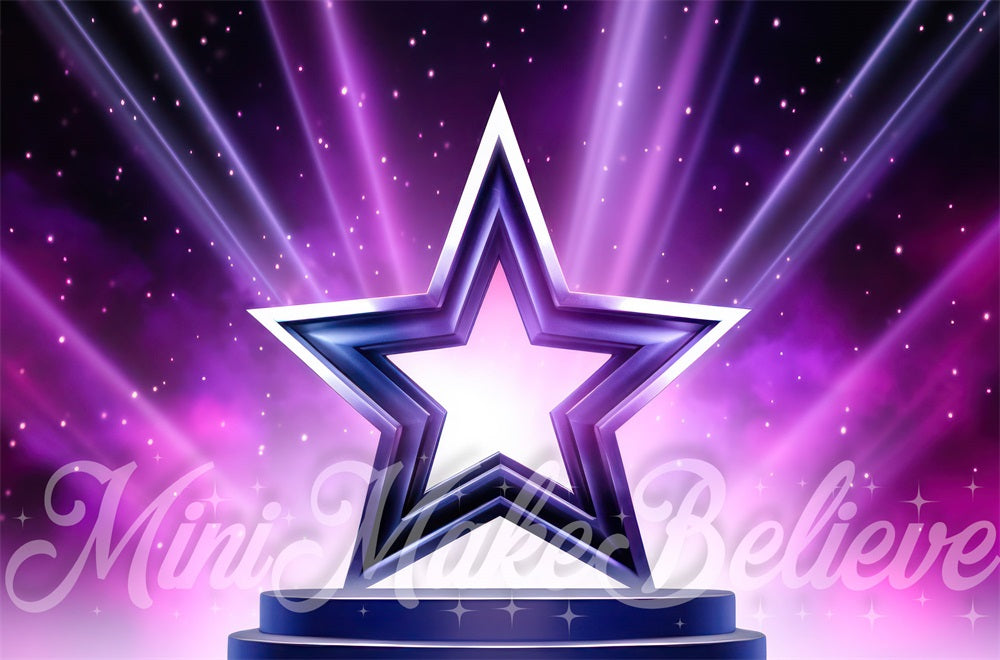 Kate Swift Scène Rock-Pop Étoile Violet Toile de fond conçue par Mini MakeBelieve - Kate Backdrop FR