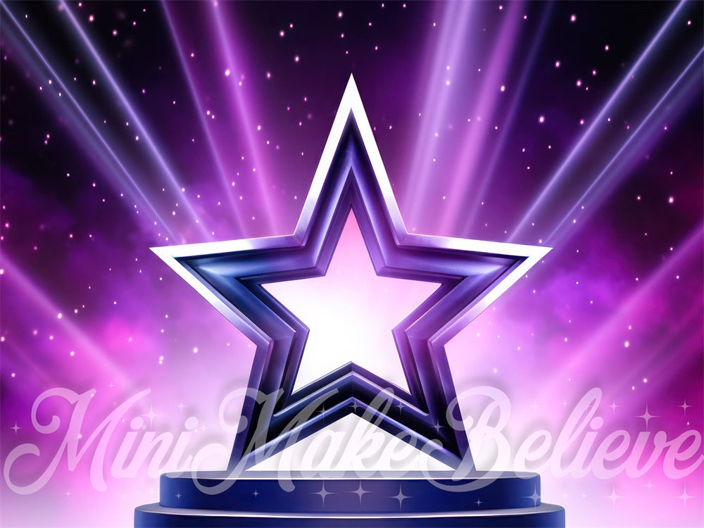 Kate Swift Scène Rock-Pop Étoile Violet Toile de fond conçue par Mini MakeBelieve - Kate Backdrop FR