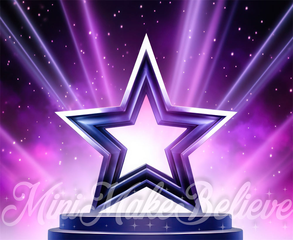 Kate Swift Scène Rock-Pop Étoile Violet Toile de fond conçue par Mini MakeBelieve - Kate Backdrop FR