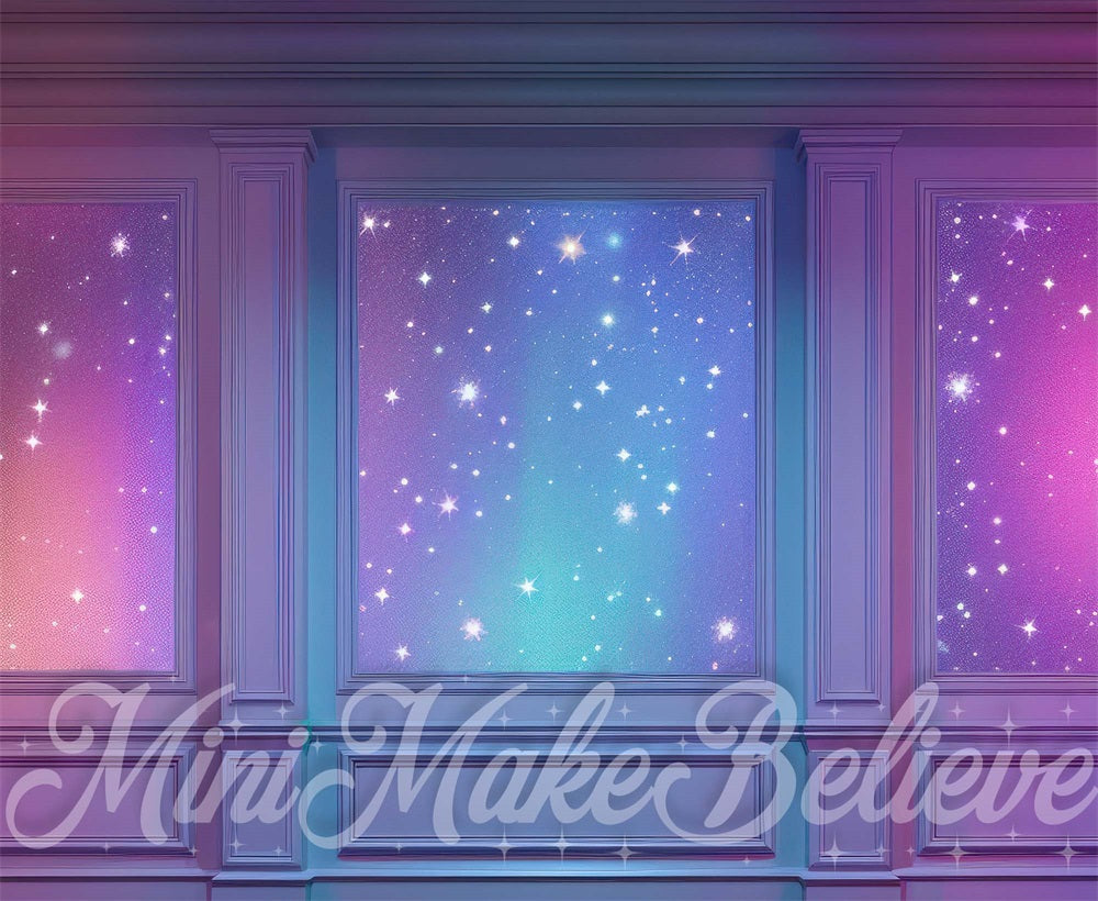 Kate Swift Mur Irisé Bleu Violet Toile de fond conçue par Mini MakeBelieve - Kate Backdrop FR