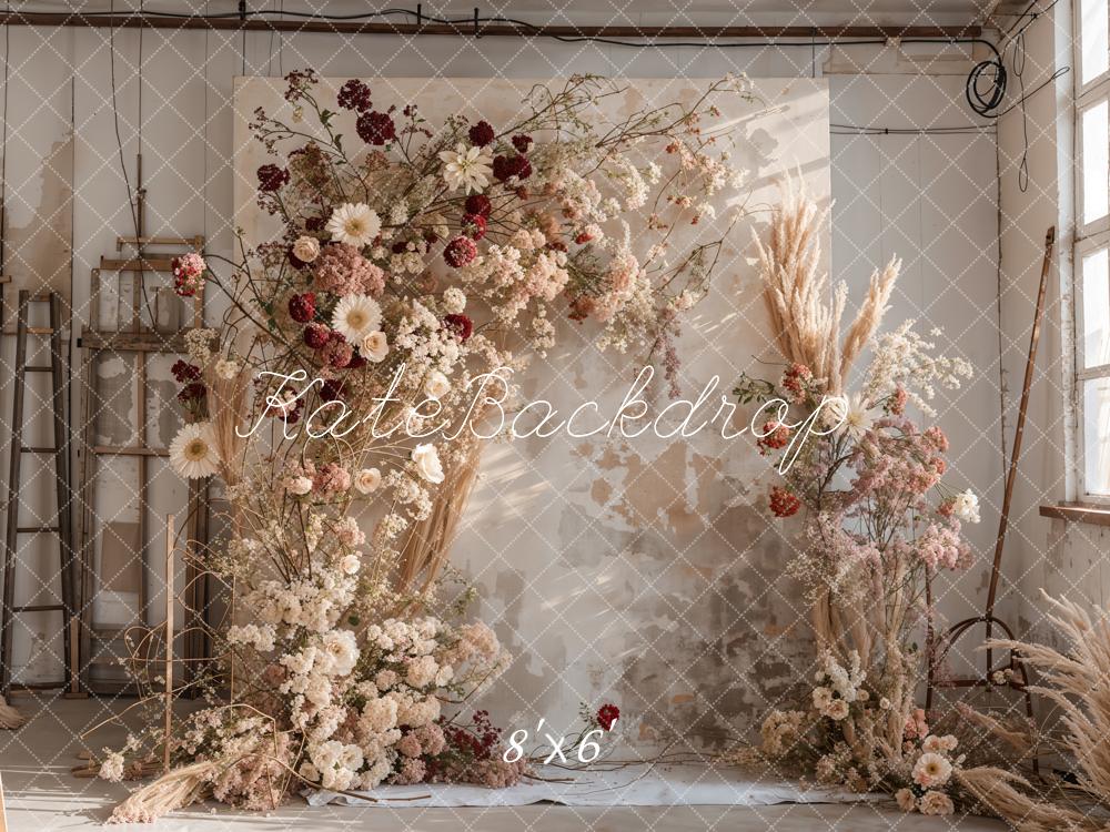 Kate Bohème Intérieur Roseau Fleur Mur Toile de fond conçue par Emetselch - Kate Backdrop FR