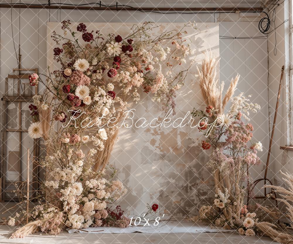 Kate Bohème Intérieur Roseau Fleur Mur Toile de fond conçue par Emetselch - Kate Backdrop FR