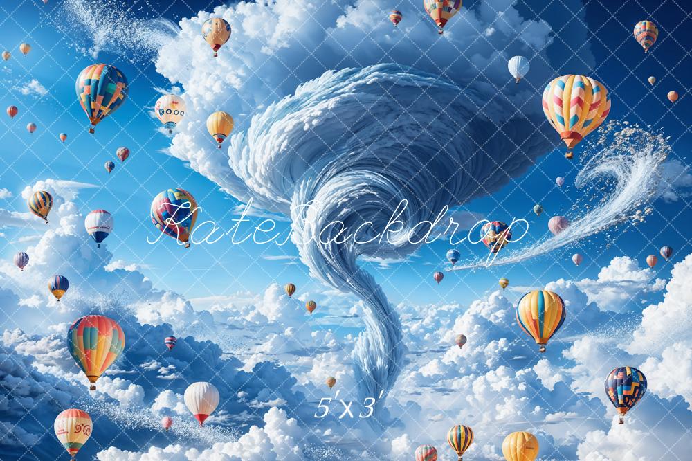 Kate Été Nuage Ciel Tornade Montgolfière Toile de fond conçue par Chain Photographie - Kate Backdrop FR
