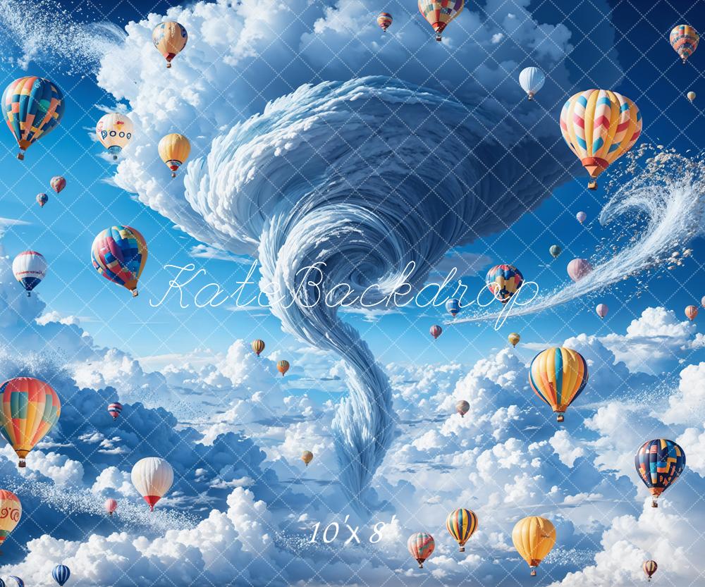 Kate Été Nuage Ciel Tornade Montgolfière Toile de fond conçue par Chain Photographie - Kate Backdrop FR