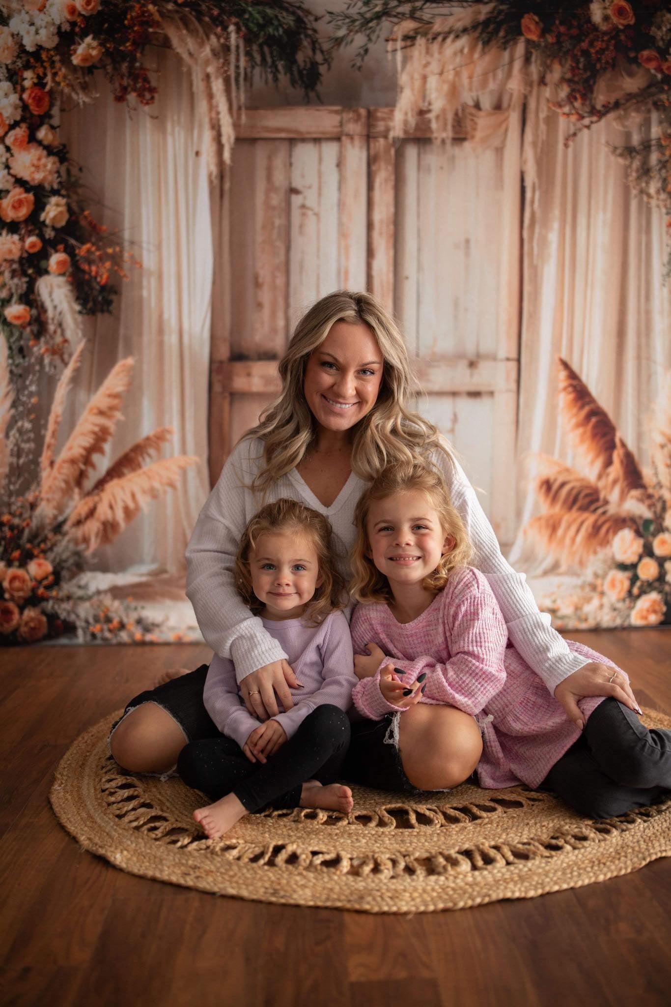 Kate Bohème Roseau Brun clair Porte en bois Toile de fond conçue par Emetselch - Kate Backdrop FR