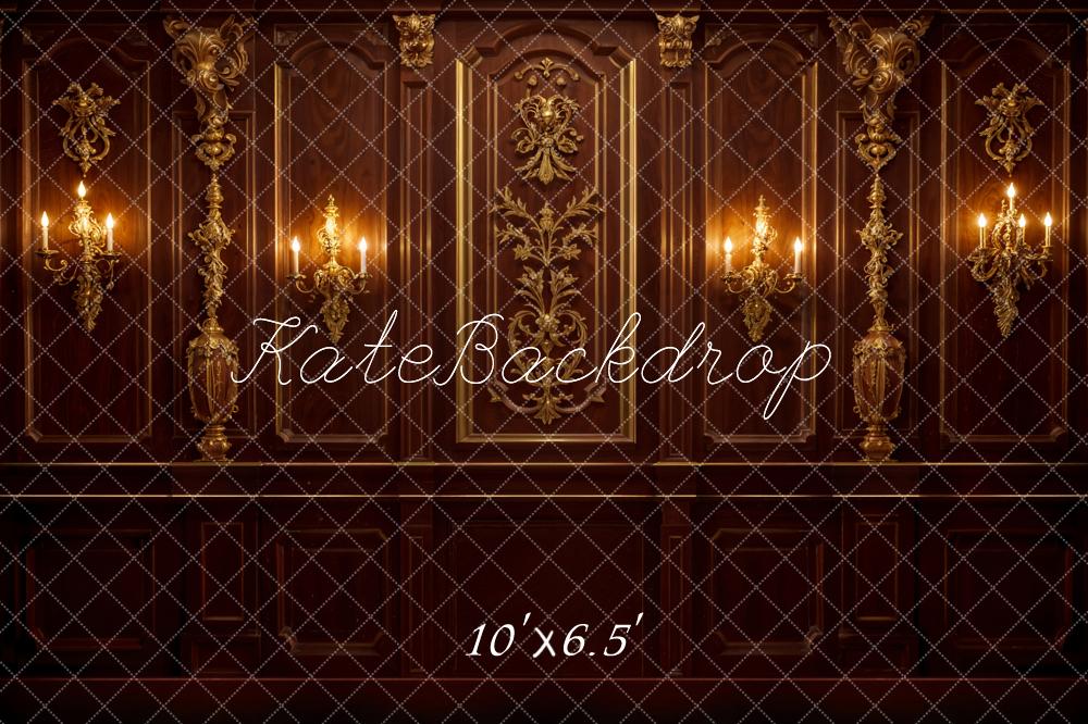 Kate Mur Vintage Bougies Rouge-marron Classique Toile de fond conçue par Emetselch - Kate Backdrop FR