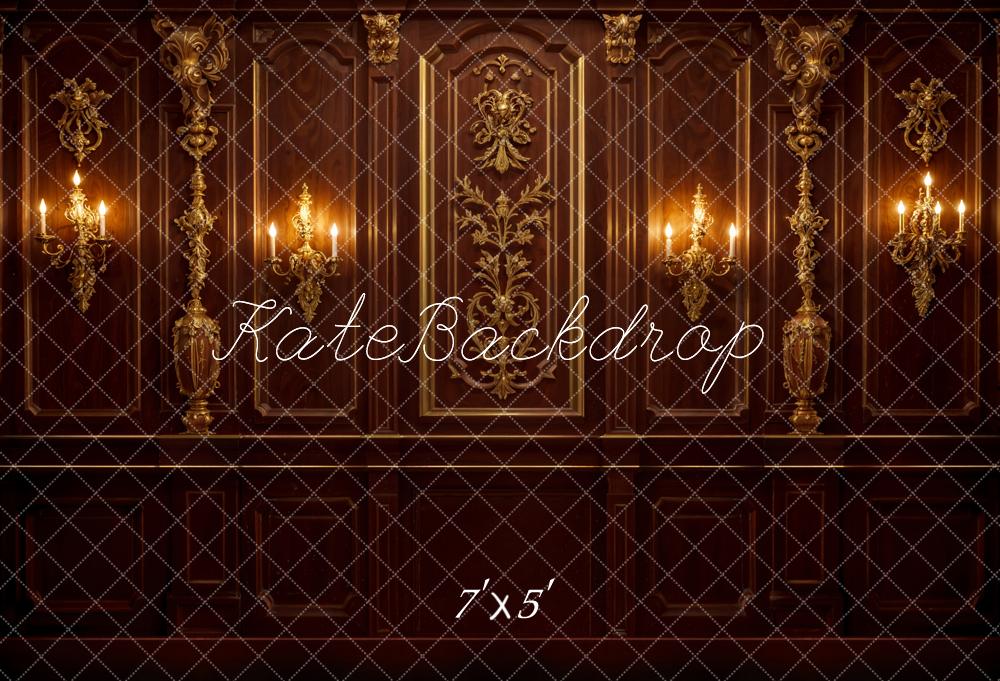 Kate Mur Vintage Bougies Rouge-marron Classique Toile de fond conçue par Emetselch - Kate Backdrop FR