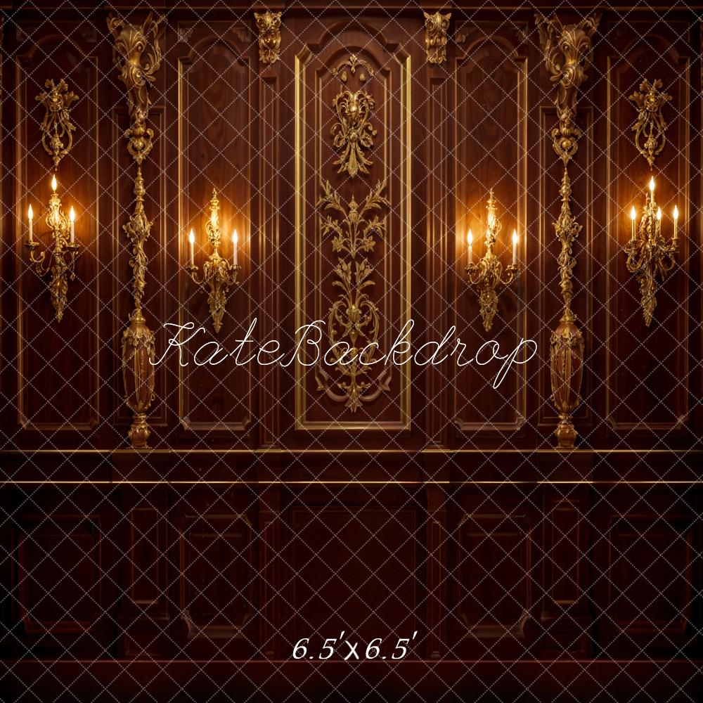 Kate Mur Vintage Bougies Rouge-marron Classique Toile de fond conçue par Emetselch - Kate Backdrop FR