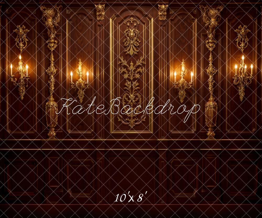 Kate Mur Vintage Bougies Rouge-marron Classique Toile de fond conçue par Emetselch - Kate Backdrop FR